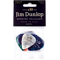 Jim Dunlop Plektrum Variety Pack Genuine Celluloid Medium, 12