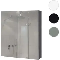 Mendler Spiegelschrank HWC-B19b, Badschrank Hängeschrank, 2 Regalböden hochglanz 70x60x16cm