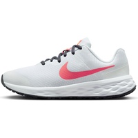 Nike Revolution 6 (GS) Sneaker, White/SEA Coral-Gridiron-Laser ORAN, 36.5