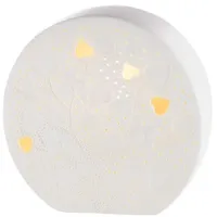Gilde Lampe Kreis "Herzbaum" Porzellan weiß 32296