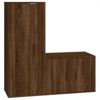 VidaXL 2-tlg. TV-Schrank-Set Braun Eichen-Optik Holzwerkstoff