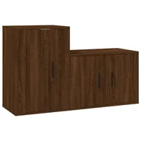 VidaXL 2-tlg. TV-Schrank-Set Braun Eichen-Optik Holzwerkstoff
