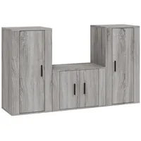 VidaXL 3-tlg. TV-Schrank-Set Grau Sonoma Holzwerkstoff