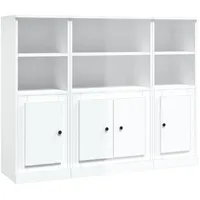 VidaXL Highboards 3 Stk. Hochglanz-Weiß Holzwerkstoff