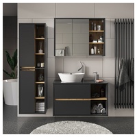 Vicco Badspiegelschrank Viola Anthrazit/Eiche 100 x 75 cm Opt