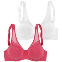 PETITE FLEUR Minimizer-BH Damen himbeere + weiß Gr.75F