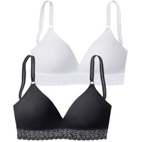 PETITE FLEUR Bralette-BH Damen schwarz+weiß Gr.85B