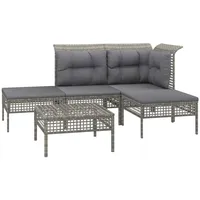 VidaXL Garten-Lounge-Set 5-tlg. grau