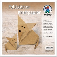 Ursus Faltblätter Kraftpapier, 80g/qm 20x20cm VE=100 Blatt,