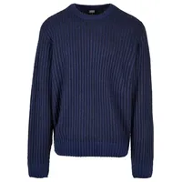 URBAN CLASSICS Oversized Two Tone Sweater Sweatshirt, darkblue/midnightnavy, L