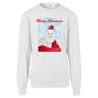 Mister Tee Merry Chritma Cat Langarm-t-shirt - White -