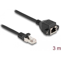 DeLock 80195 RJ50 Netzwerkkabel, Patchkabel S/FTP 3 m Schwarz