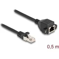 DeLock 80192 RJ50 Netzwerkkabel, Patchkabel S/FTP 0,5 m Schwarz