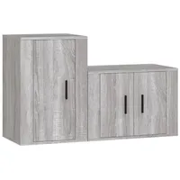 VidaXL 2-tlg. TV-Schrank-Set Grau Sonoma Holzwerkstoff