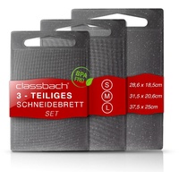 Classbach 3er Schneidebrett-Set Kunststoff | Küchenschneidebrett mit Saftrinne |