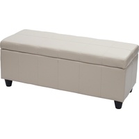 MCW Aufbewahrungs-Truhe Kriens Kunstleder 45x114x45cm Creme
