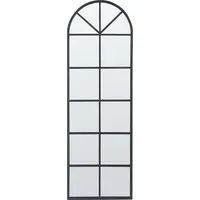 Beliani Wandspiegel Schwarz Metall Oval, 40x120x3 cm