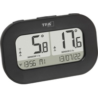 TFA Dostmann DOUBLE-CHECK Funk-Thermometer digital Schwarz
