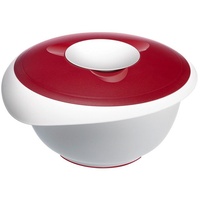 Westmark Rührschüssel weiß/rot 3,5 l mit Spritzschutzdeckel