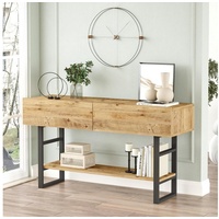 En.casa Konsolentisch 139 x 76 x 43 Eiche cm 
