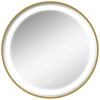 Kleankin 834-393 Wandspiegel mit LED-Leuchte Dimmbarer Badezimmerspiege, IP44,