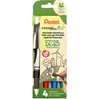 Pentel EnerGel eco BL77 Gelschreiber schwarz, blau, rot, grün