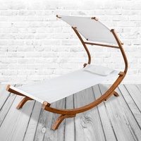 Purehaven PureHaven, Liegestuhl, Loungebett mit Sonnendach 220x84x135cm für 1