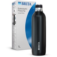 Brita sodaTRIO Edelstahlflasche schwarz groß – -Hilfsmittel Karbonisiererflasche (118440)