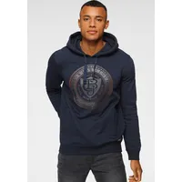 Bruno banani Kapuzensweatshirt Langarm, schmale Passform, bedruckte Optik blau