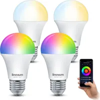 Linovum 4er Pack LED Smart Lampe E27 RGB &