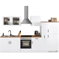 Kochstation Küchenzeile »KS-Athen«, mit E-Geräten, Breite 300 cm weiß