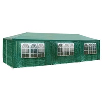 TecTake Pavillon Elasa 9x3m mit 8 Seitenteilen - grün