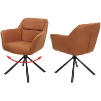 Mendler 2er-Set Esszimmerstuhl HWC-K33, Küchenstuhl Stuhl, drehbar Auto-Position, Stoff