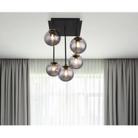 GLOBO Deckenleuchte Jorge 5-flammig Schwarz matt-Rauchfarben 255 x 255