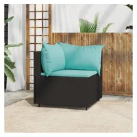VidaXL Garten-Ecksofa Loungesofa schwarz