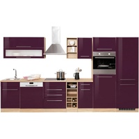 Kochstation Küchenzeile »KS-Eton«, mit E-Geräten, Breite 360 cm, lila