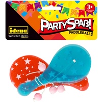 IDENA Partyspaß Paddleballs 4 Stück, mit Kunststoff Schlägern in