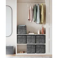Songmics Aufbewahrungsbox 33cm 6er-Set schwarz meliert