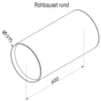 Zehnder Wandeinbaurohr rund 600 mm für ComfoSpot 50