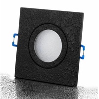 Lichtidee Feuchtraum Einbaustrahler Spot Strahler eckig schwarz matt IP44