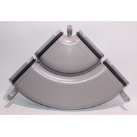 Zehnder Doppelkanalbogen ComfoFit CK300 horizontal 90°, grau, Polymer, mit