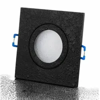 Lichtidee 10 x Feuchtraum Einbaustrahler Spot Strahler eckig schwarz