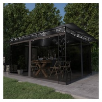 VidaXL Pavillon mit Moskitonetz & LED-Lichterkette 4x3x2,73m Anthrazit