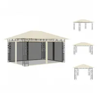 VidaXL Pavillon mit Moskitonetz 4x3x2,73 m Creme 180 g/m2