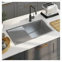 VidaXL Handgemachte Einbauspüle Edelstahl
