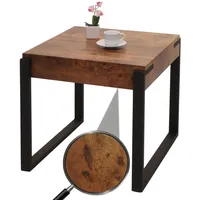 Mendler Beistelltisch HWC-L54, Kaffeetisch Nachttisch Loungetisch Couchtisch, Metall MDF