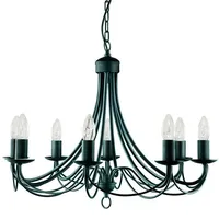Searchlight Kronleuchter "Maypole 8Lt Pendant", schwarz, 8, Ø 60cm