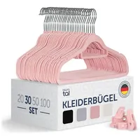 Blumtal Kleiderbügel 30 Stück - Samtbezogene, 360° drehbare und