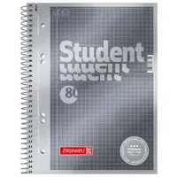 Brunnen Collegeblock Student Premium A5 kariert grau