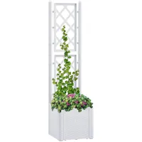 Furnicato Garten-Hochbeet mit Spalier und Selbstbewässerungssystem Weiß